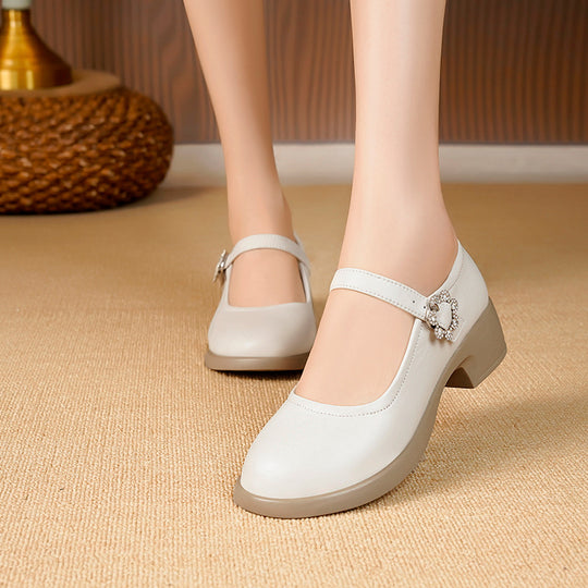 Damen Elegante Mary Jane Schuhe mit dekorativem Schmuckdetail EB