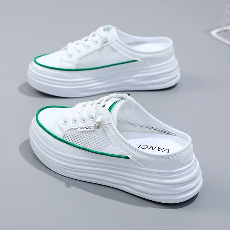 Damen Plattform Sneakers mit atmungsaktiver Mesh-Oberfläche und elegantem Design EB