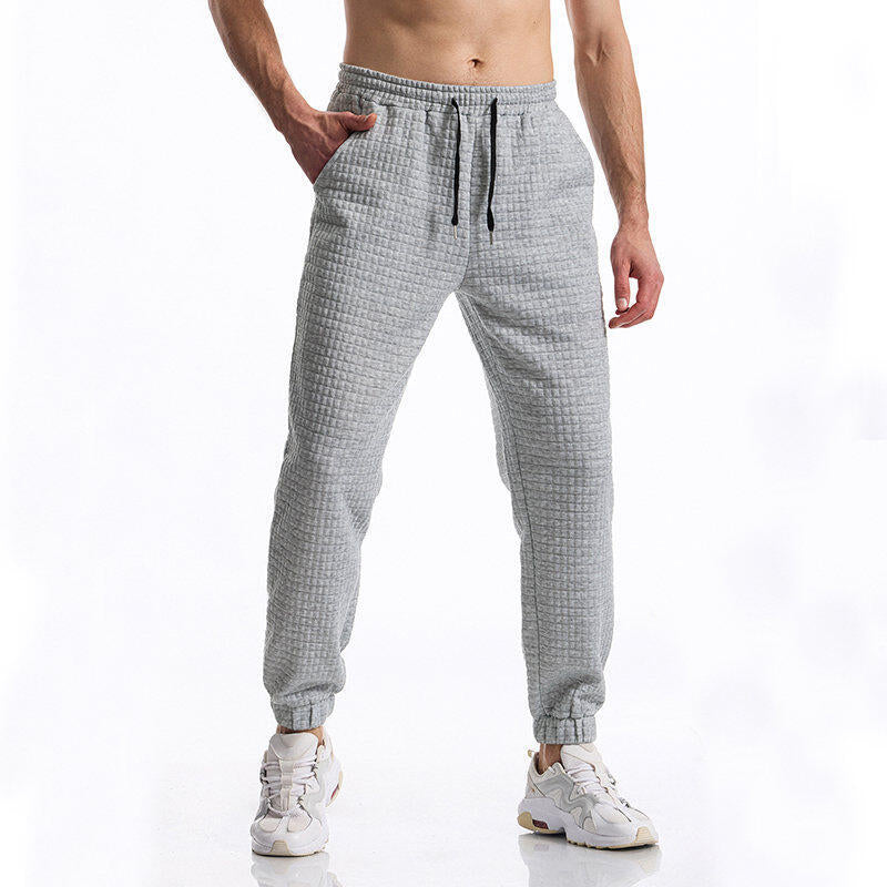 Herren bequeme Freizeithose mit strukturierter Oberfläche und elastischem Bund EB
