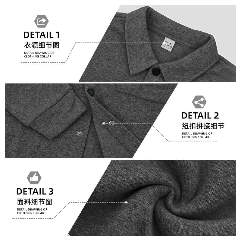 Herren nan modische Overshirt-Jacke in Filzoptik mit aufgesetzten Brusttaschen und sichtbarer Druckknopfleiste EB