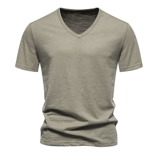 Herren V-Ausschnitt T-Shirt aus atmungsaktiver Baumwolle mit komfortablem Sitz EB