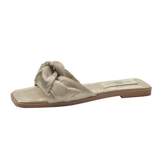 Damen modische Sandalen mit dekorativem Schleifenakzent und rutschfester Sohle EB