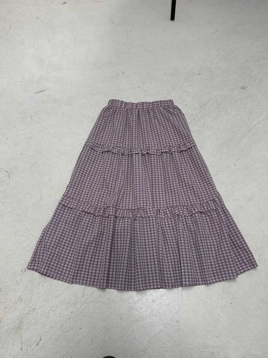 Damen Maxi-Rock mit Volant und Karomuster EB