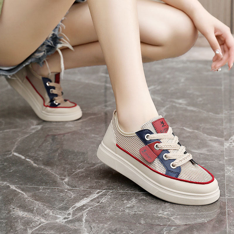 Damen Atmungsaktive Freizeitsneaker mit elastischer Schnürung und rutschfester Sohle EB