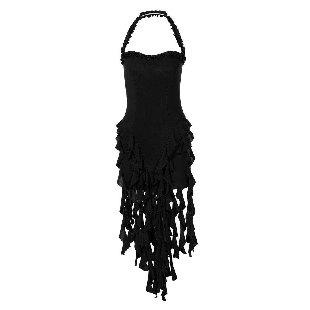 Damen Rüschenkleid mit tiefem Ausschnitt EB