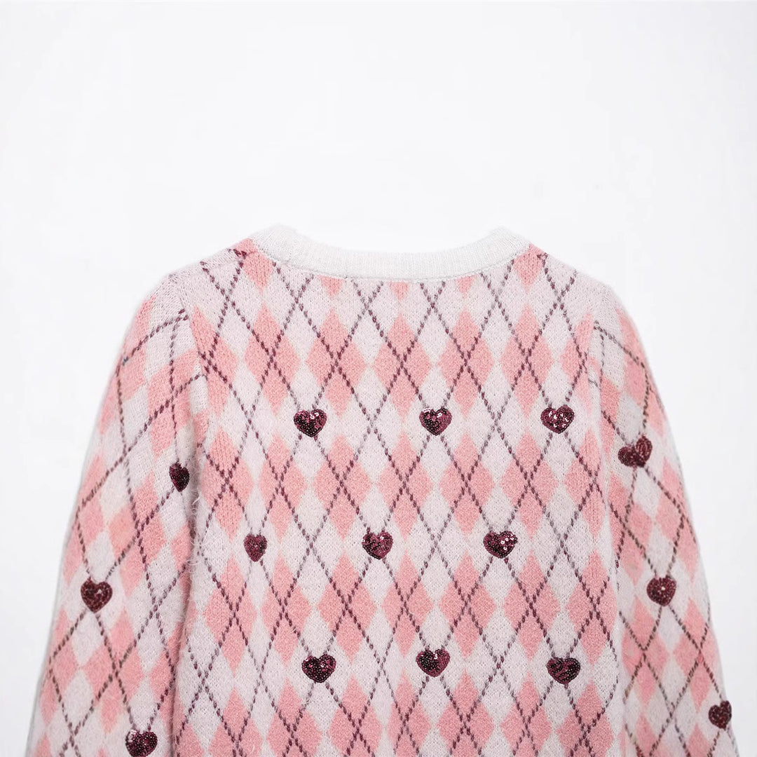 Damen Kuscheliger Pullover mit Herzdesign EB