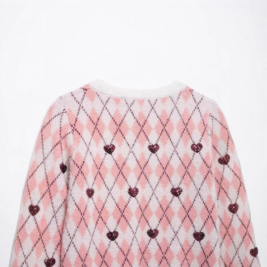 Damen Kuscheliger Pullover mit Herzdesign EB