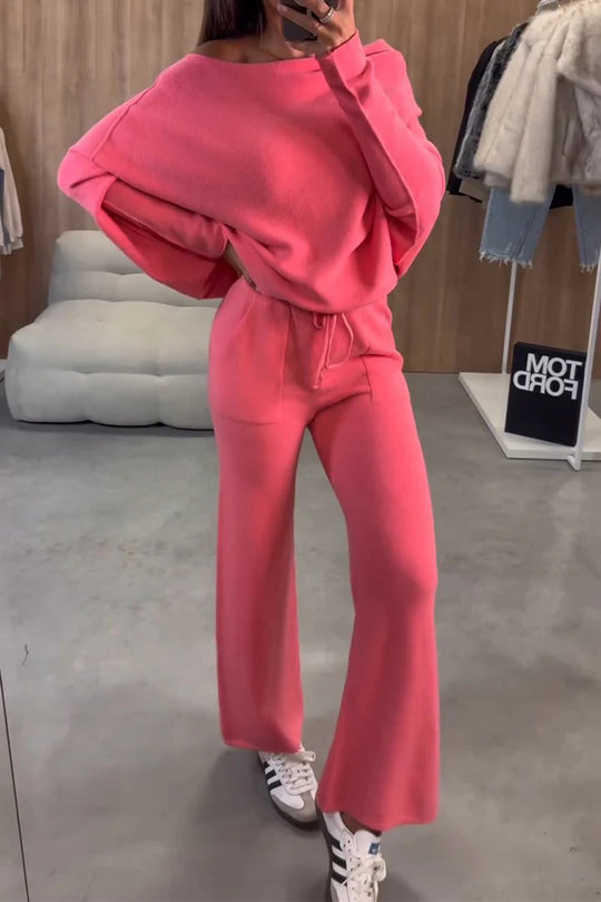 Damen Bequemes und elegantes Loungewear-Set mit weitem Schnitt EB