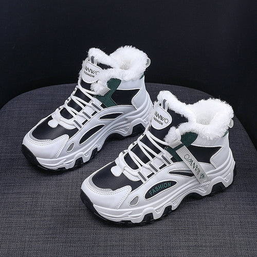 Damen modische Winter Sneakers mit kuscheligem Innenfutter und robustem Profil EB