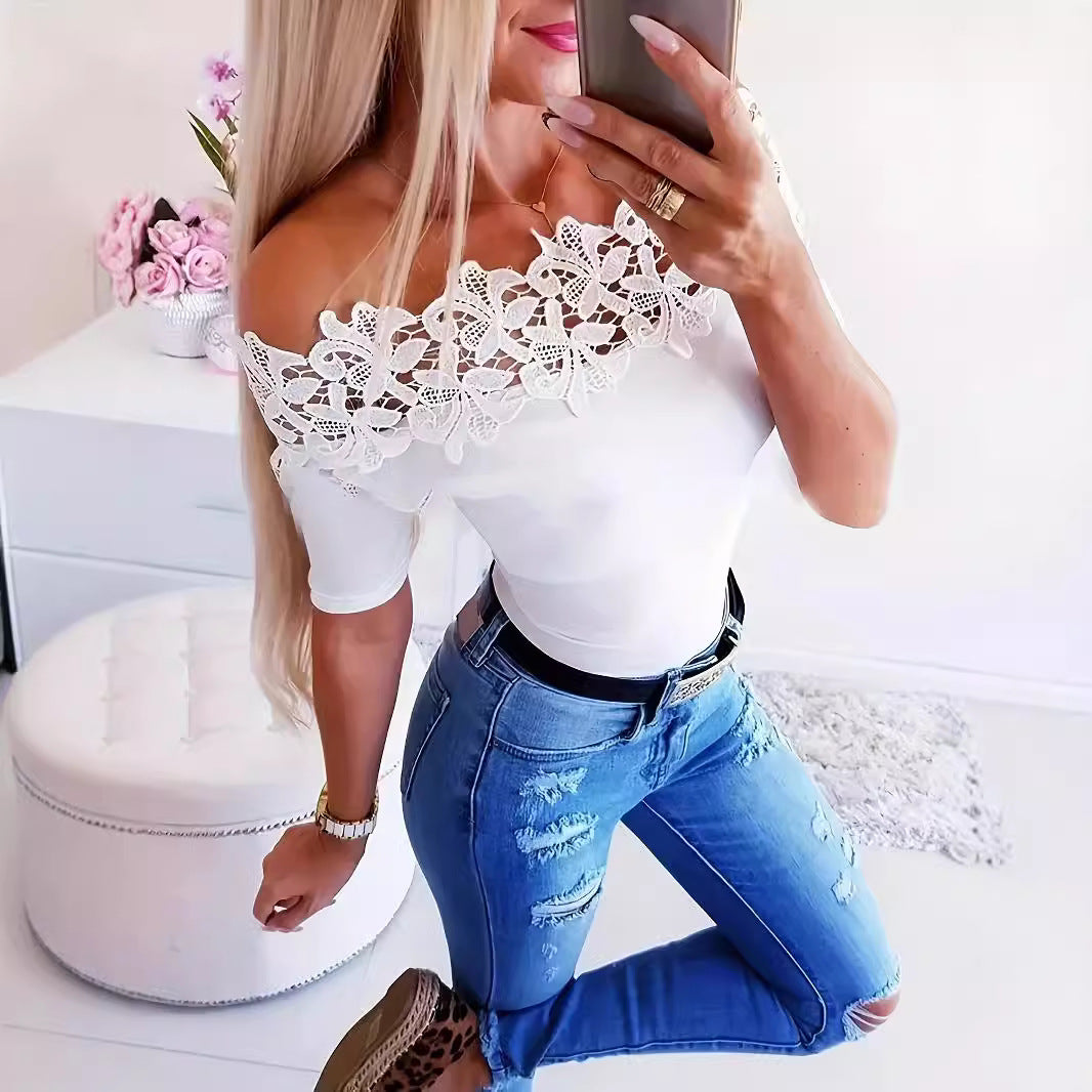 Damen Eleganter Body mit Spitzendetails EB
