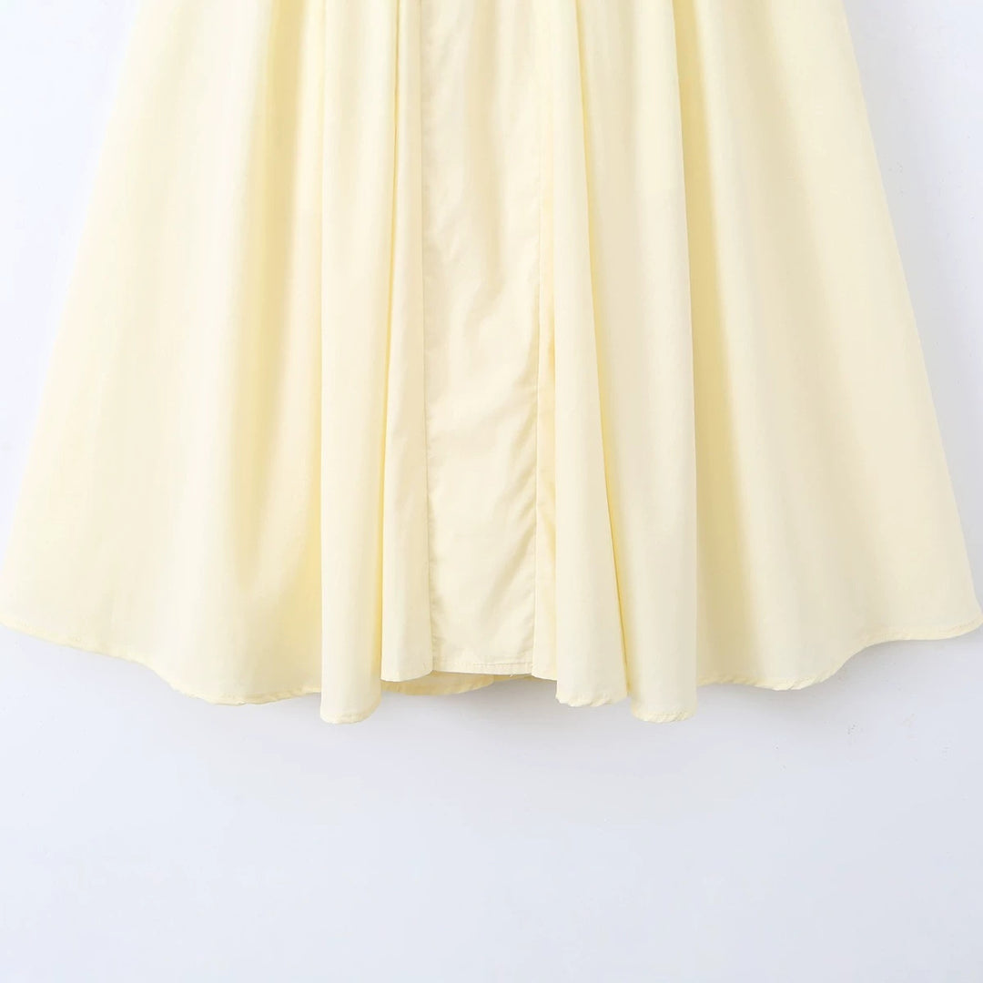 Damen Maxi-Kleid mit elegantem V-Ausschnitt und raffinierten Falten EB