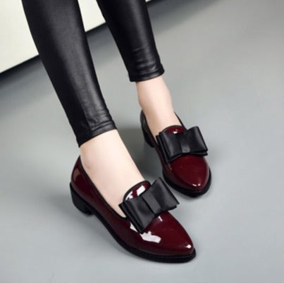 Damen Elegante Ballerinas mit großem Schleifendetail EB
