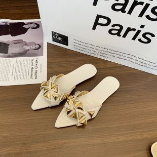 Damen Riemchen-Sandalen mit dekorativem Geometrie Design EB