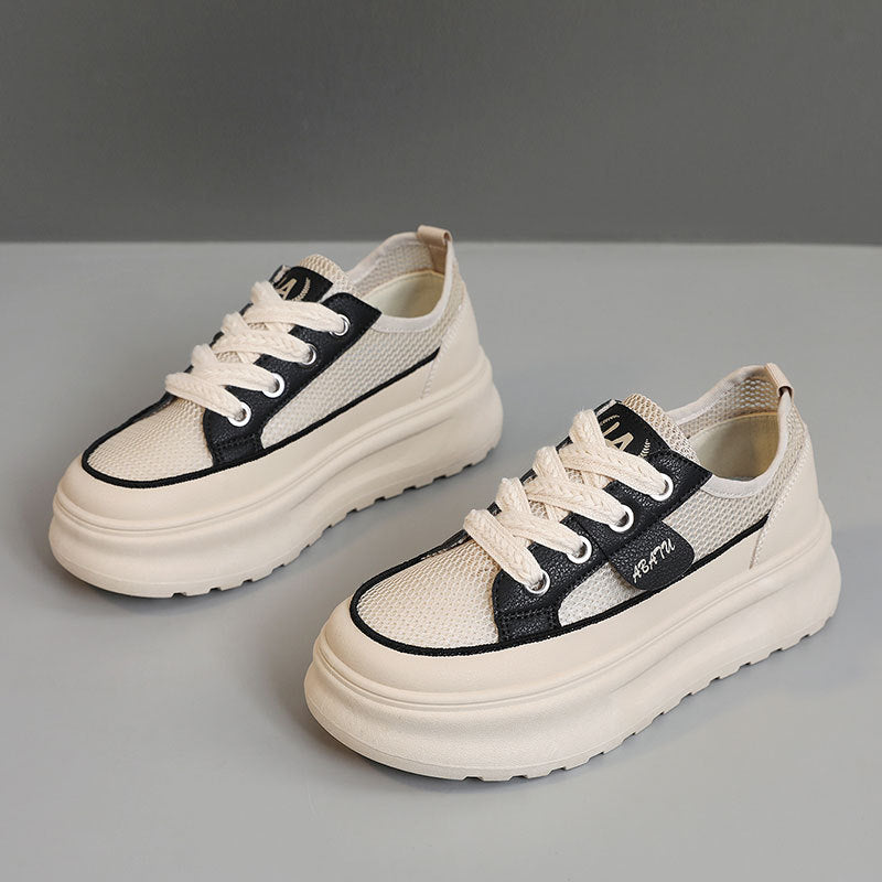 Damen sportliche Sneakers mit robustem Obermaterial und dämpfender Sohle EB