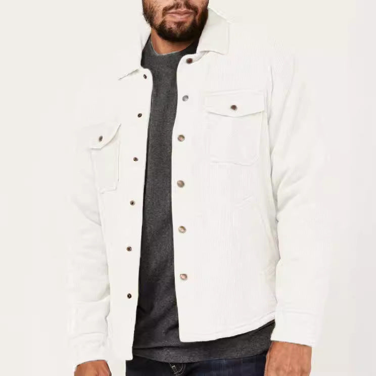 Herren lässige Cordjacke mit praktischen Brust- und Seitentaschen EB