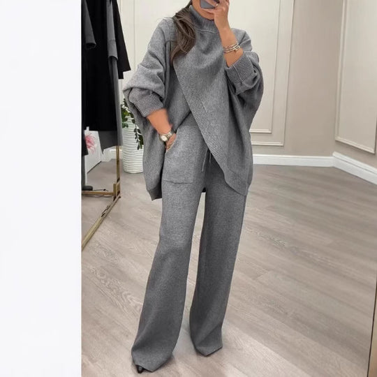 Damen Lässiger Strickanzug mit weitem Schnitt EB