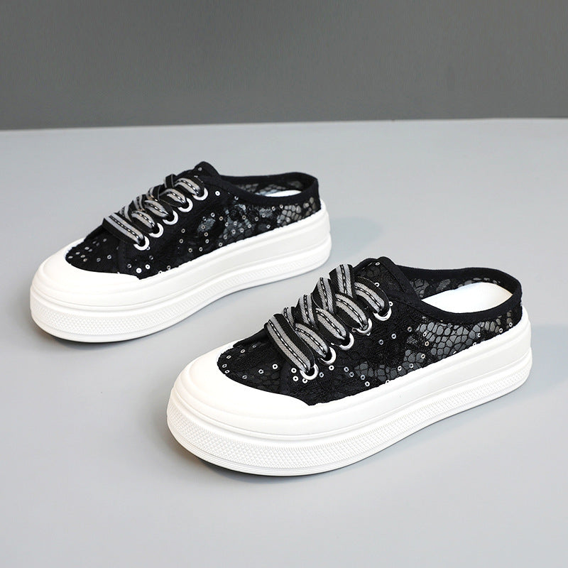 Damen Modische Slip-On Sneaker mit Glitzerakzenten EB