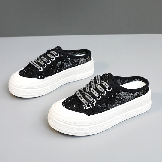 Damen Modische Slip-On Sneaker mit Glitzerakzenten EB