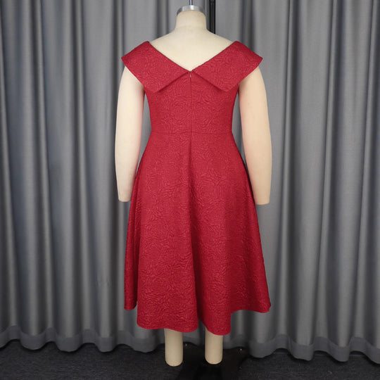 Damen A-Linien Abendkleid mit dekorativem Off-Shoulder-Ausschnitt EB