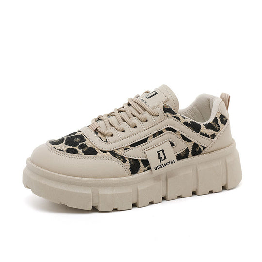 Damen Chunky Sneakers mit lässigem Leoparden-Design und komfortabler Dämpfung EB