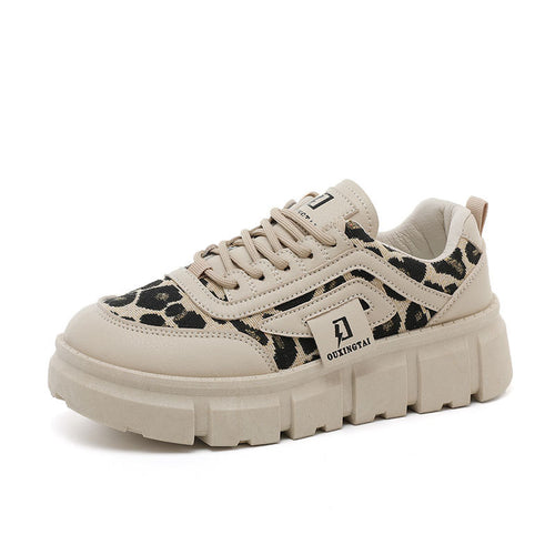 Damen Chunky Sneakers mit lässigem Leoparden-Design und komfortabler Dämpfung EB