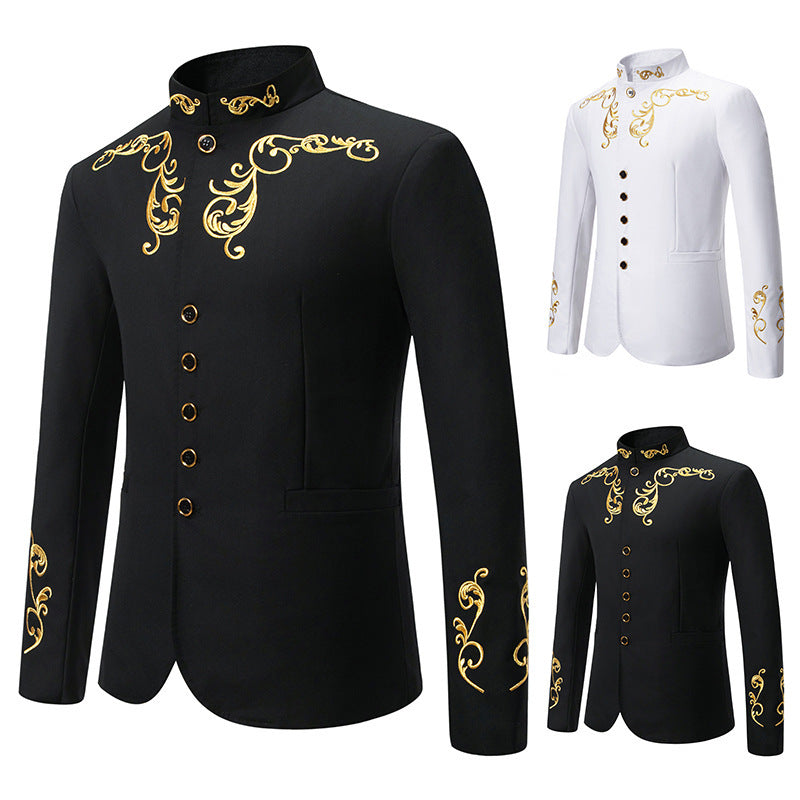 Herren modischer Blazer mit hochwertiger Stickerei EB
