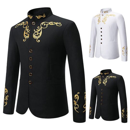 Herren modischer Blazer mit hochwertiger Stickerei EB
