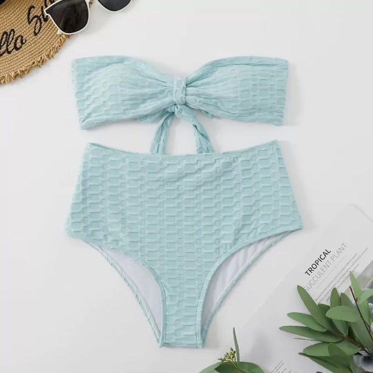 Damen Hochgeschnittener Bikini mit stylischem Knotendetail EB