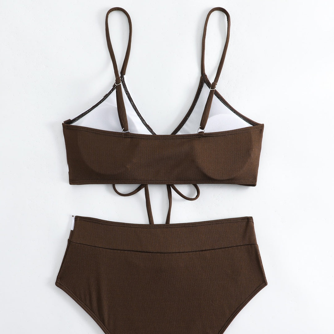 Damen Triangel-Bikini mit verstellbaren Bindebändern und innovativem Design EB