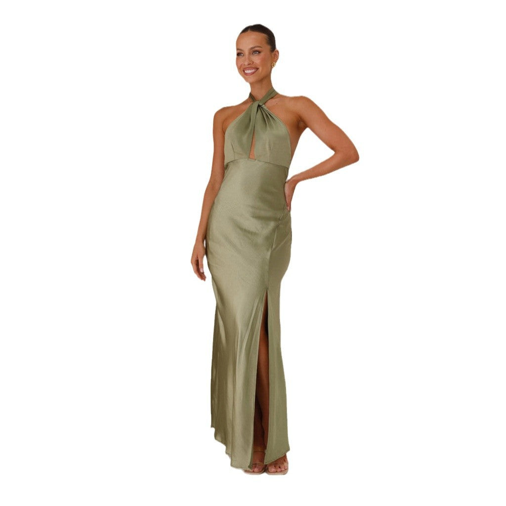 Damen Langkleid mit elegantem Wickeldesign und schickem Schlitz EB