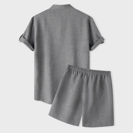 Damen Kurzarm Pyjama-Set aus atmungsaktivem Stoff mit elastischem Bund EB