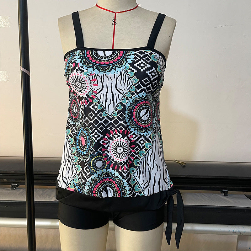 Damen Komfortabler Tankini mit verspieltem Muster EB