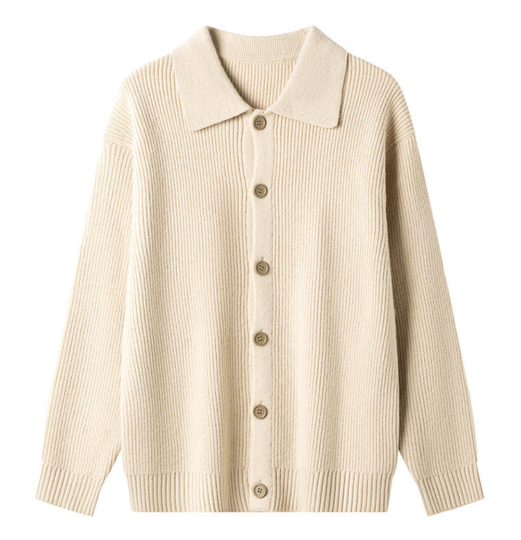 Damen Gemusterte Strickjacke mit Kragen und Knopfleiste EB