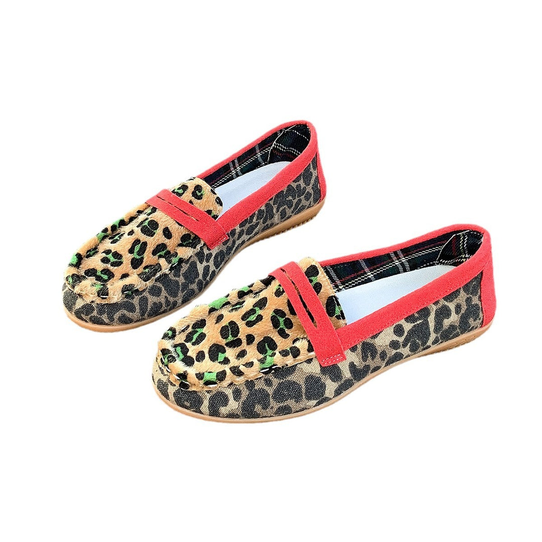 Damen Tierfell Mokassins EB