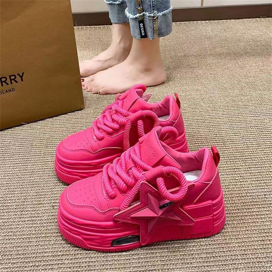 Damen Plattform-Sneaker mit modischem Stern-Design und bequemer Dämpfung EB