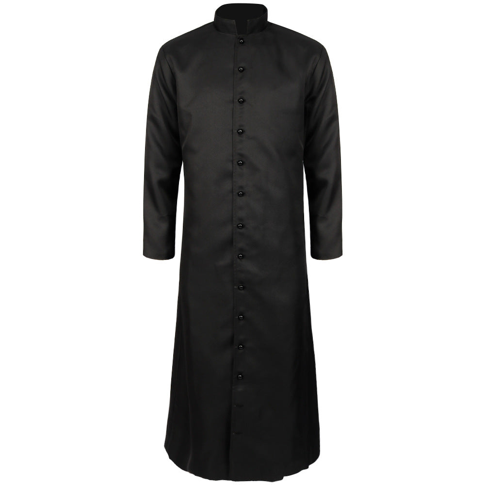 Damen nan eleganter Maxicape-Mantel mit gestuften Schultercapes und Stehkragen Eb