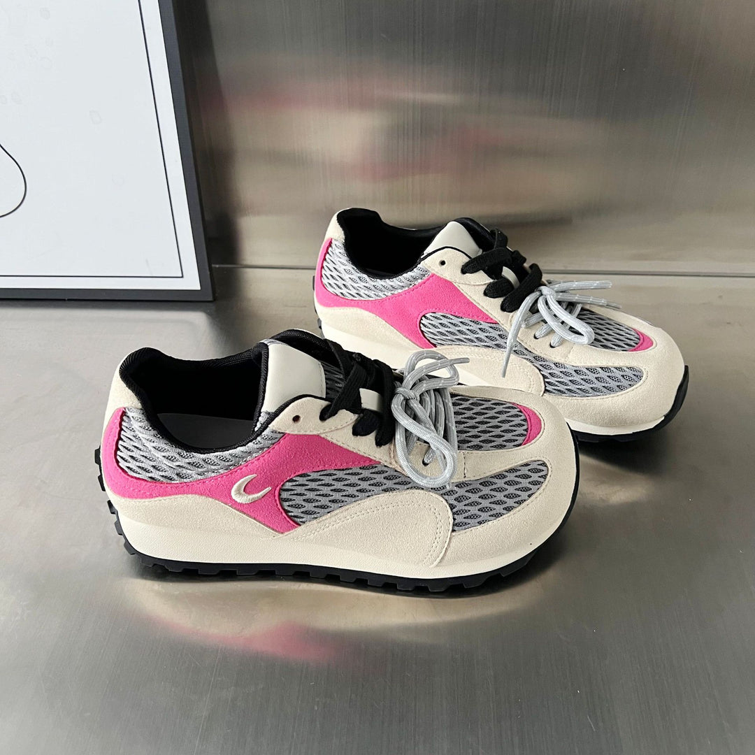 Damen Sportliche Schnürschuhe mit atmungsaktivem Mesh-Obermaterial und rutschfester Sohle EB