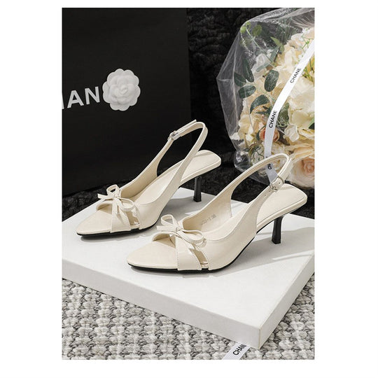 Damen Slingback Sandalen mit eleganter Schleifenverzierung EB