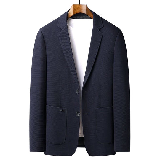 Herren Casual-Sakko mit unstrukturierter Silhouette, Waffelstruktur und aufgesetzten Taschen EB
