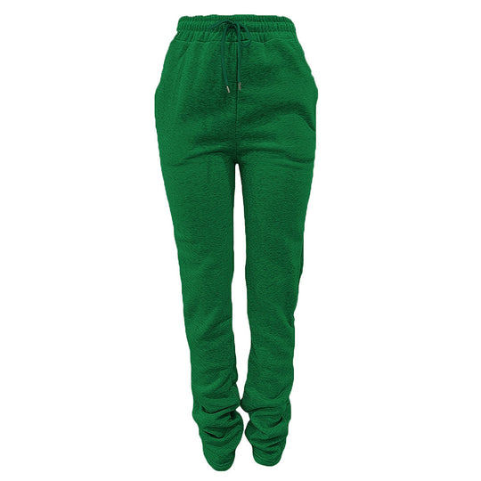 Damen nan figurbetonte Highwaist-Stretch-Sweathose mit gerafften Knöchelabschlüssen und Eingrifftaschen EB