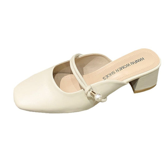 Damen Elegante Slingback-Pumps mit dekorativem Riemchen und feinem Perlenschmuck EB
