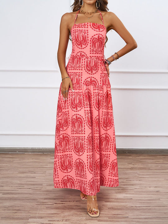 Damen Maxikleid mit raffiniertem Design und luftigen Trägern EB