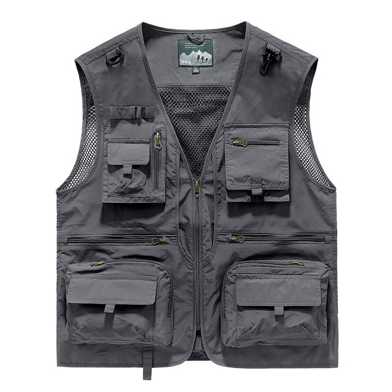 Herren nan multifunktionale Outdoor-Taktikweste mit zahlreichen Taschen und Netzbesatz EB