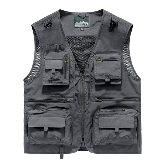 Herren nan multifunktionale Outdoor-Taktikweste mit zahlreichen Taschen und Netzbesatz EB
