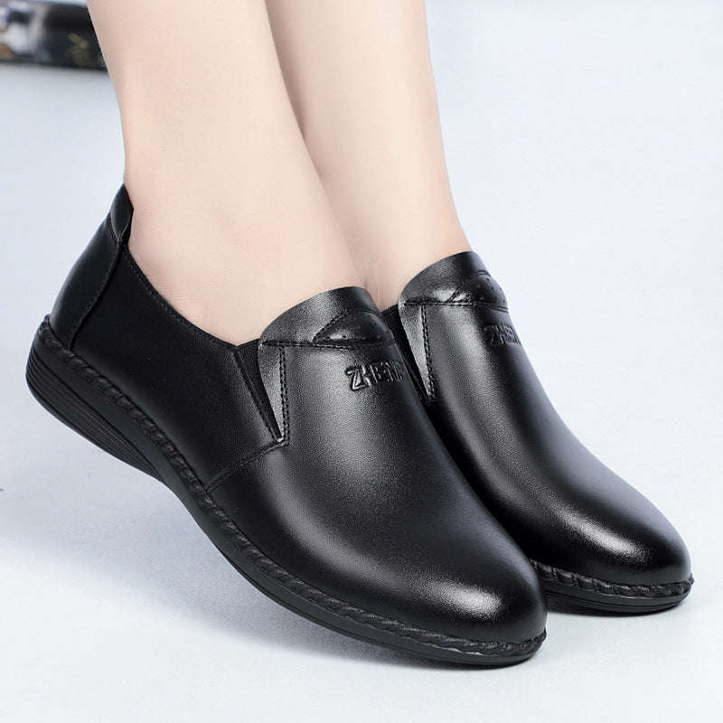 Damen Slipper aus hochwertigem Leder mit elastischem Einstieg und rutschfester Sohle EB