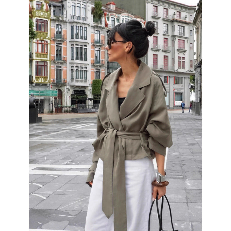 Damen Oversized Trenchcoat mit schickem Gürtel EB