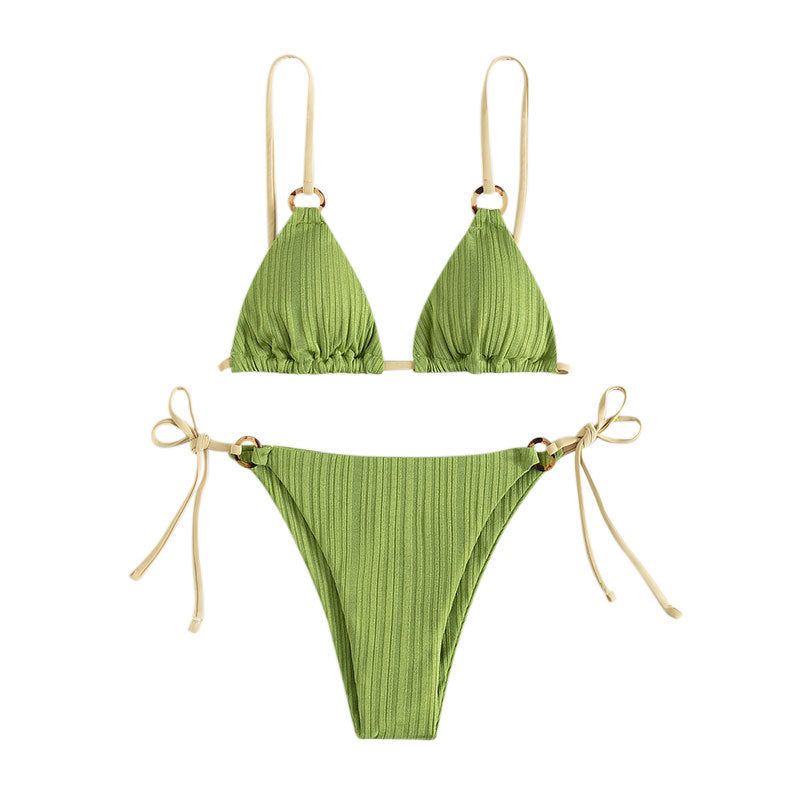 Damen Triangel-Bikini mit luxuriösen Rippdetails EB