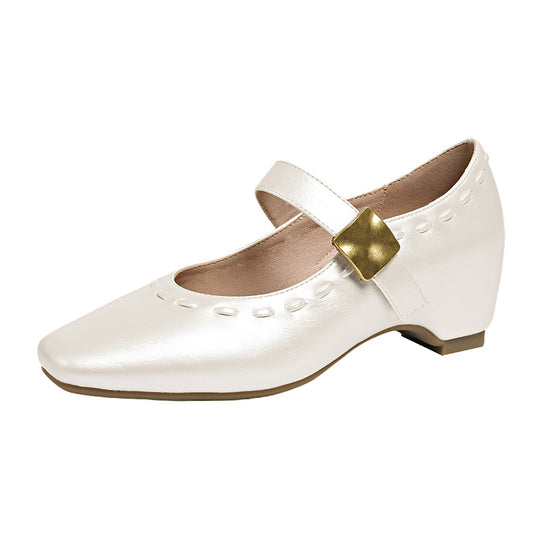Damen Ballerina-Schuhe mit elegantem Riemchen und modischer Schnalle EB