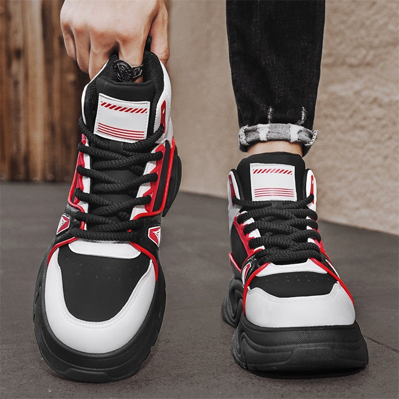 Herren High-Top City-Plateau-Sneaker mit skulpturierter Wellenlaufsohle, gepolstertem Knöchelkragen und griffiger Offroad-Traktion EB