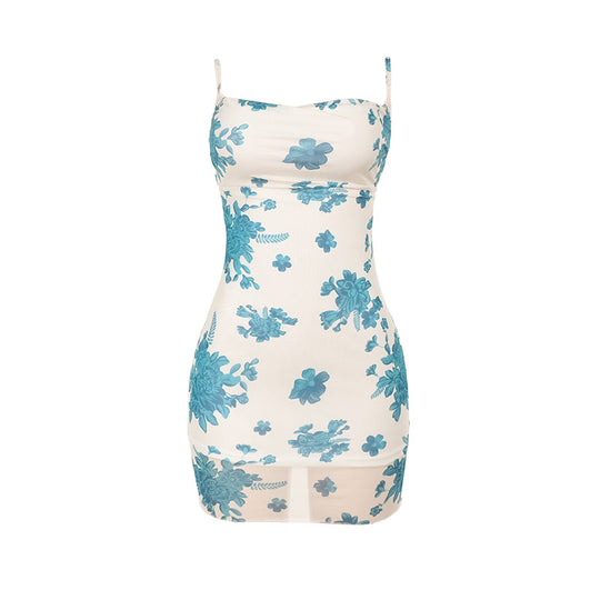 Damen figurbetontes Blumenkleid EB